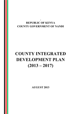 County Integrated Development Plan (2013 – 2017)