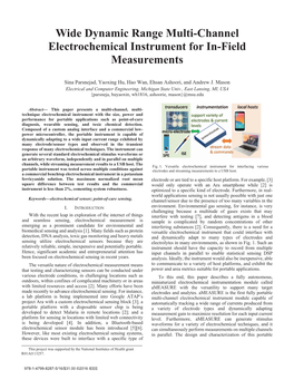 Wide Dynamic Range Multi-Channel Electrochemical Instrument for In-Field Measurements