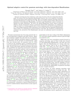 Optimal Adaptive Control for Quantum Metrology with Time-Dependent Hamiltonians