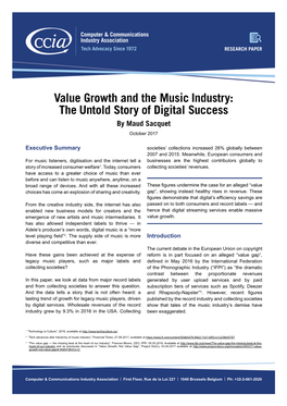 Value Growth and the Music Industry: the Untold Story of Digital Success by Maud Sacquet October 2017