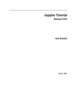 Jupyter Tutorial Release 0.8.0