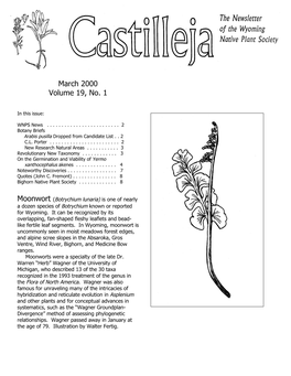 March 2000 Volume 19, No. 1