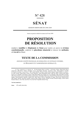 Sénat Proposition De Résolution