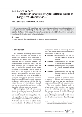 Transition Analysis of Cyber Attacks Based on Long-Term Observation—