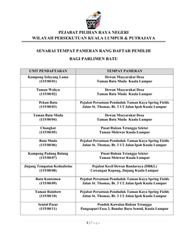 Pejabat Pilihan Raya Negeri Wilayah Persekutuan Kuala Lumpur & Putrajaya