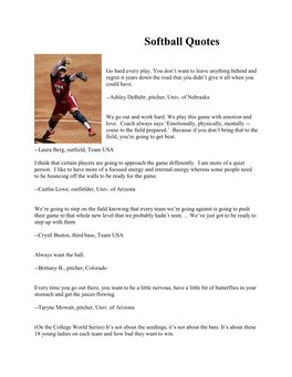 Softball Quotes