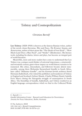 Tolstoy and Cosmopolitanism