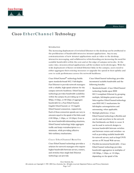 Cisco Etherchannel Technology