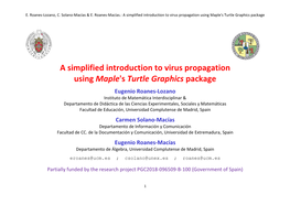 A Simplified Introduction to Virus Propagation Using Maple's Turtle Graphics Package
