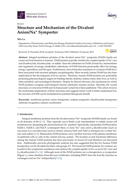 Structure and Mechanism of the Divalent Anion/Na+ Symporter