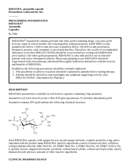 PRESCRIBING INFORMATION RIDAURA®Auranofin Capsules