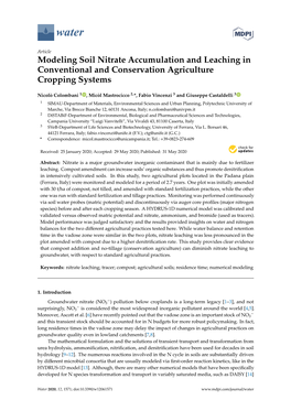 Modeling Soil Nitrate Accumulation and Leaching in Conventional and Conservation Agriculture Cropping Systems