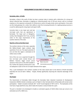 Development of Sea Port at Tadadi, Karnataka