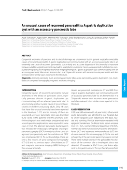 A Gastric Duplication Cyst with an Accessory Pancreatic Lobe