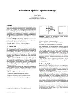 Proseminar Python - Python Bindings