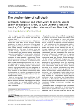 The Biochemistry of Cell Death Cell Death: Apoptosis and Other Means to an End, Second Edition by Douglas R