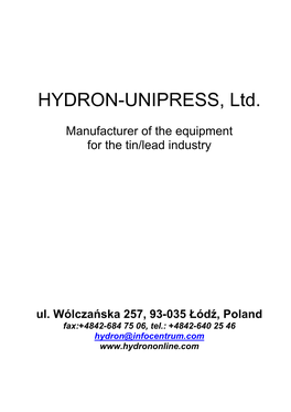 HYDRON-UNIPRESS, Ltd