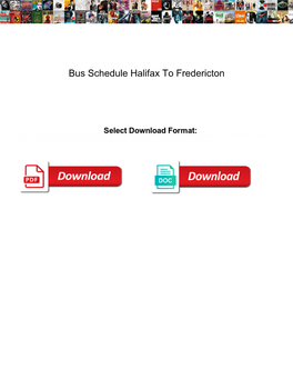 Bus Schedule Halifax to Fredericton