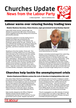Labour Warns Over Relaxing Sunday Trading Laws Churches Help Tackle