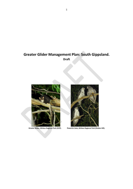 Greater Glider Management Plan: South Gippsland. Draft