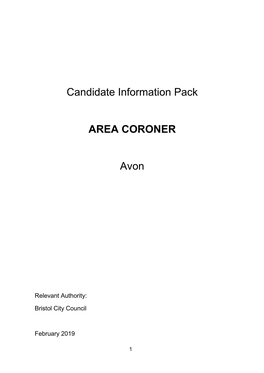 Candidate Information Pack AREA CORONER Avon