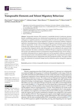 Transposable Elements and Teleost Migratory Behaviour