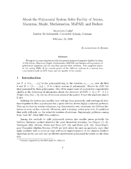 About the Polynomial System Solve Facility of Axiom, Macsyma, Maple