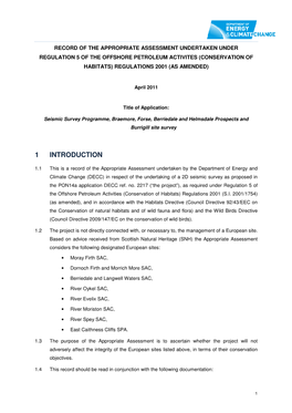 Caithness Petroleum, Seismic Survey Programme, Braemore