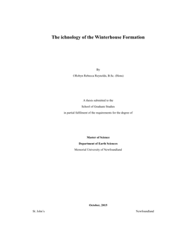 The Ichnology of the Winterhouse Formation