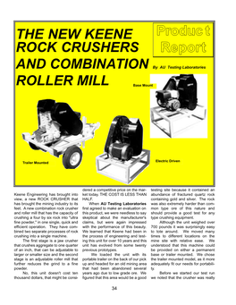 THE NEW KEENE ROCK CRUSHERS ROLLER MILL Produc T Report