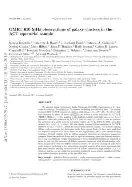 GMRT 610 Mhz Observations of Galaxy Clusters in the ACT Equatorial Sample