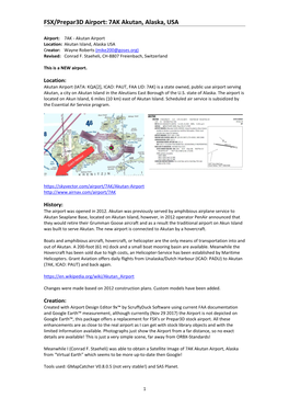 FSX/Prepar3d Airport: 7AK Akutan, Alaska, USA