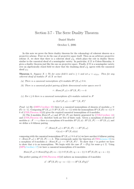 Section 3.7 - the Serre Duality Theorem