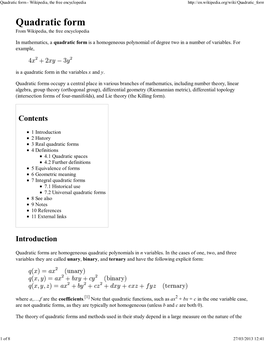 Quadratic Form - Wikipedia, the Free Encyclopedia