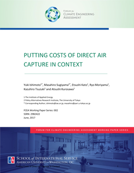 Putting Costs of Direct Air Capture in Context
