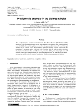 Pluviometric Anomaly in the Llobregat Delta