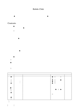 Bolish Club Contents