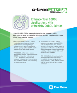 Enhance Your COBOL Applications with C-Treertg COBOL Edition