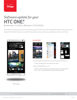 HTC ONE.∏ Build Number: 3.11.605.1; Baseband: 1.13.41.0109 2