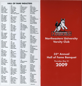 Varsity Club Hall of Fame Induction Class Of