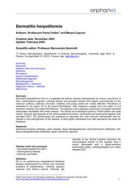 Dermatitis Herpetiformis