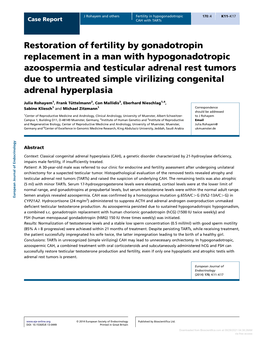 Restoration of Fertility by Gonadotropin Replacement in a Man With