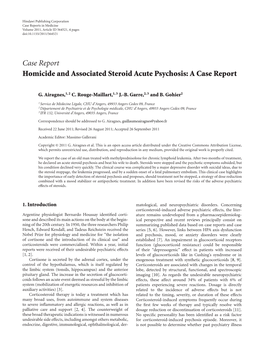 Homicide and Associated Steroid Acute Psychosis: a Case Report