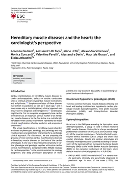 Hereditary Muscle Diseases and the Heart: the Cardiologist's Perspective