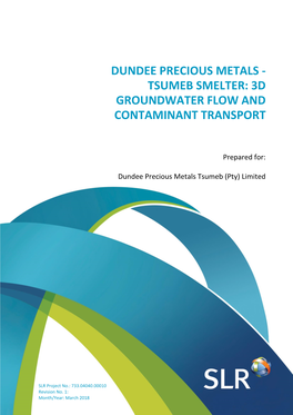 Tsumeb Smelter: 3D Groundwater Flow and Contaminant Transport