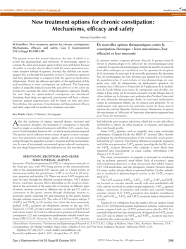 New Treatment Options for Chronic Constipation: Mechanisms, Efficacy and Safety