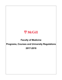Faculty of Medicine Programs, Courses and University Regulations 2017-2018