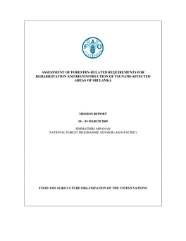 Assessment of Forestry-Related Requirements for Rehabilitation and Reconstruction of Tsunami-Affected Areas of Sri Lanka