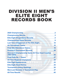 Division Ii Men's Elite Eight Records Book