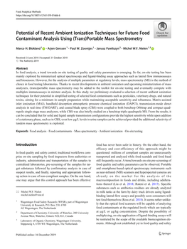 Portable Mass Spectrometry